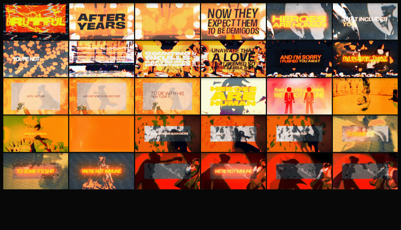 Brutiful — Heroes Are Human visual contact sheet